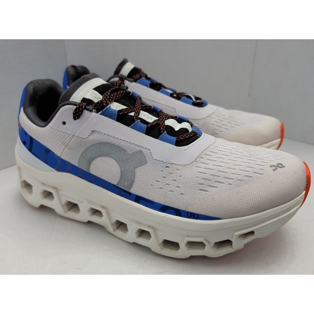 On Brand White/Frost Blue Cloud Cloudmonster CloudTec OC Running Shoes Men's 8.5